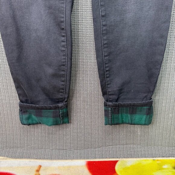 M Jeans By Maurices Womens XL Reg Black Low-Rise Skinny Jeans With Plaid Cuffs - Picture 9 of 11